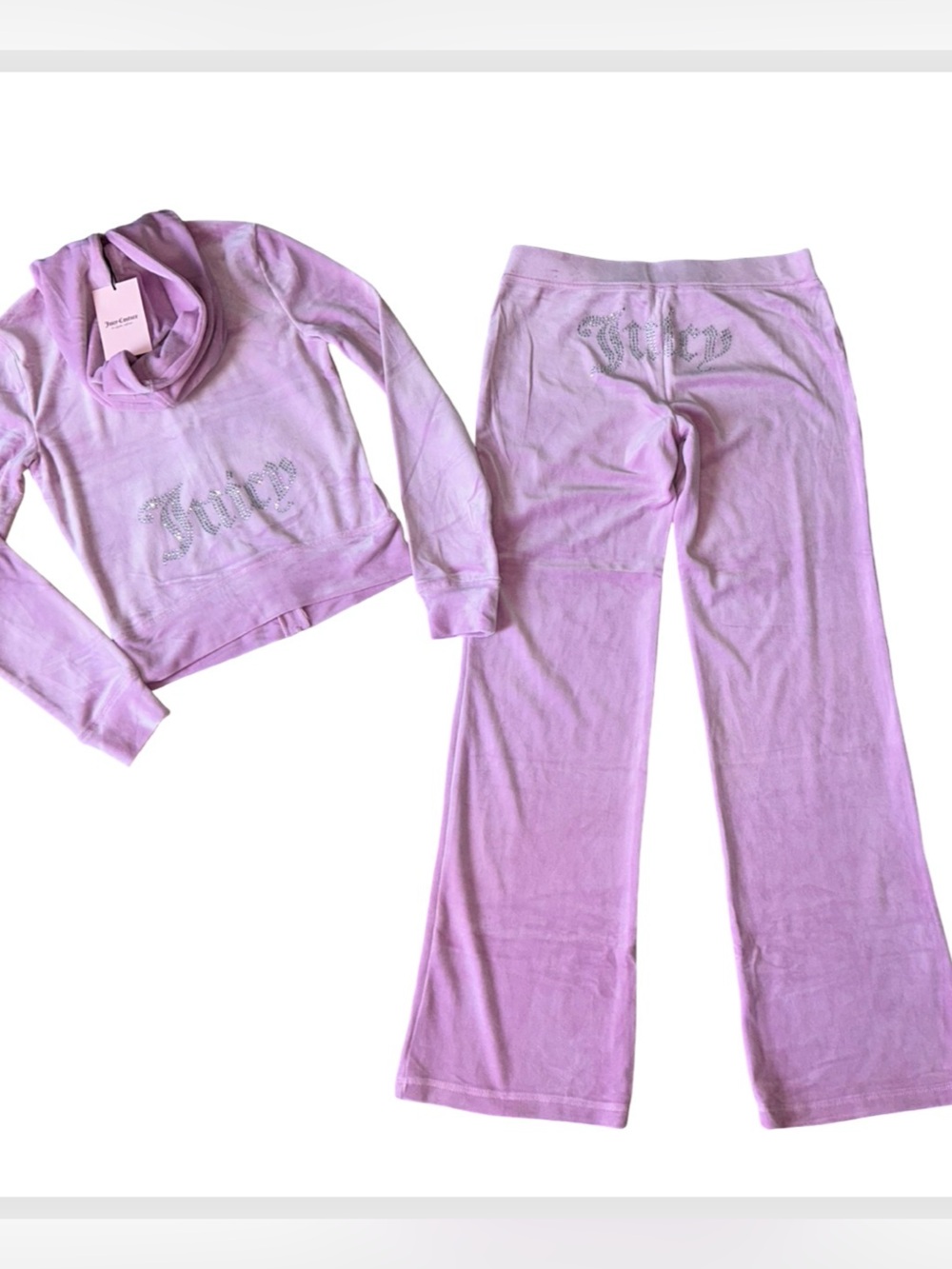 JUICY COUTURE FLORAL BLOOM OG BLING RHINESTONE VELOUR TRACKSUIT SWEATSUIT NWT - Picture 7 of 16